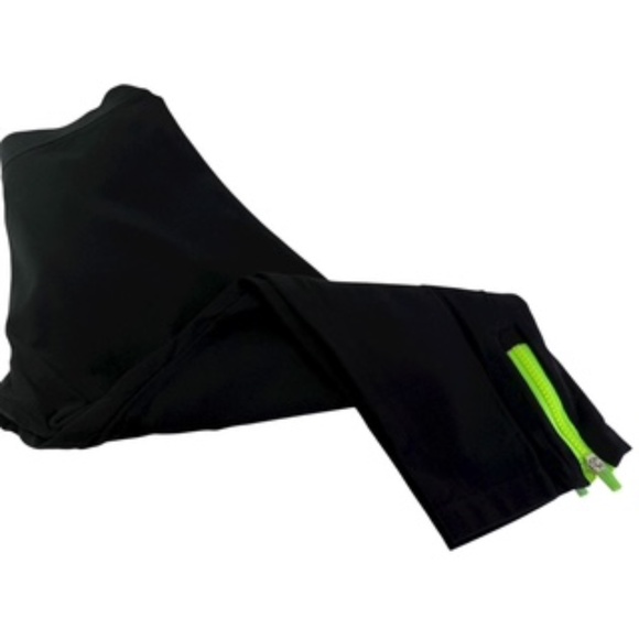 Calvin Klein Performance Quick Dry Lime Green Calf Zipper Capri Leggings Size L - Picture 2 of 8